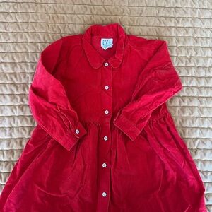 Vintage 90s Baby Gap Red Corduroy Kids Dress